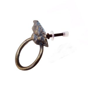 มือจับลิ้นชักตู้หน้าสิงโตโบราณทำจากเหล็กหล่อเซรามิกและทองเหลืองสำหรับตกแต่งในห้องครัวและห้องนอน - Product Image 3