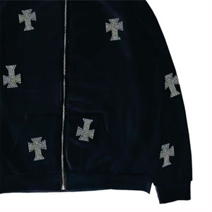 Survêtement Homme Hiver Léger et Respirant avec Capuche et Cordon de Serrage, Anti-Plis, Facile à Nettoyer, Durable, Orné de Strass - Product Image 6