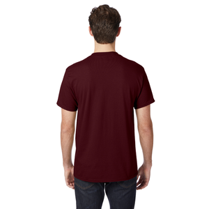 100% coton. Chemise de base pour homme à col rond de couleur unie, T-shirt à manches courtes décontracté respirant et évacuant l'humidité. S-3XL - Product Image 3