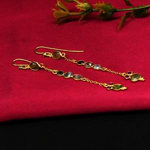 925 Sterling Silver Multi Tourmaline Gemstone Hanging <b>Earrings</b> for Ladies Gold Vermeil Fashionable Classic Charm Anniversary - Product Image 6