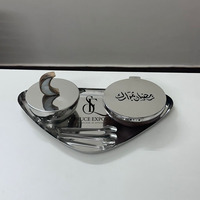 Ensemble de brûleurs d'encens islamiques Ramadan Mubarak Spruce Exports, écologiques, faits à la main, durables, avec bols en métal, couvercle en forme de croissant de lune et pinces