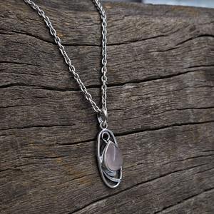 จี้เงินมีสไตล์พร้อมโรสควอตซ์สวมใส่ได้ทุกวันจี้และเครื่องรางสวยงาม - Product Image 4