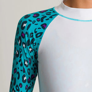 OEM Women's Long Sleeve <b>Rash</b> <b>Guard</b> One Piece <b>Swimsuit</b> with UPF50 Protection Eco-Friendly Quick Dry Digital Print OEM Service - Product Image 6