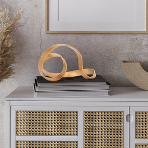 Belle décoration intérieure, sculpture abstraite, décoration artistique, ornement, sculpture dorée moderne, cadeaux d'art - Product Image 6