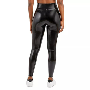 Women Shining Leather Real Leather <b>Pant</b> <b>Cargo</b> Quilted Panel Breeches Trousers Genuine Leather <b>Pant</b> for Women Custom Logo - Product Image 2