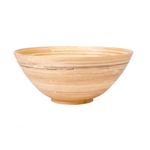 Natural Color Spun <b>Bamboo</b> Serving <b>Bowl</b>, Salad Serving <b>Bowls</b>, Handcrafted Serving <b>Bowl</b> With Utensil Sets Wholesale From Vietnam - Product Image 4