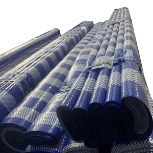 Lona de PE resistente al agua y al aceite, lona resistente a líquidos para tienda de campaña, otras telas para protección de construcción, líneas blancas, azules y rojas - Product Image 3