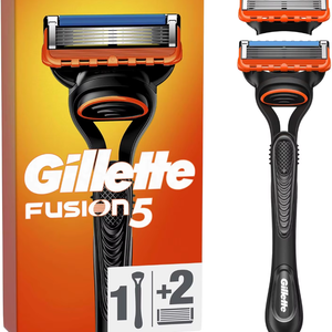 Para Fusion5: Mango de afeitadora eléctrica recargable para hombre con bambú natural y 2 cuchillas de acero inoxidable sueco - Product Image 1