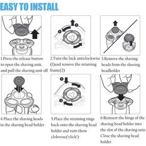 Cabezales de Repuesto para Afeitadora Eléctrica, Compatibles con la Serie de Afeitadoras Eléctricas Recargables, para Cara y Cuerpo, Resistentes al Agua y Lavables - Product Image 2