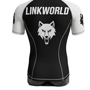 เสื้อผดผื่นแบบบีบอัดสำหรับผู้ชายเสื้อผื่นแบบแขนสั้นป้องกันรังสียูวี MMA - Product Image 4