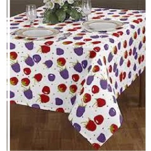 Couverture de table à fleurs imprimée or rose blanc, personnalisé 100% coton biologique lin à rayures rectangulaire, nappe promotionnelle pour la maison - Product Image 2