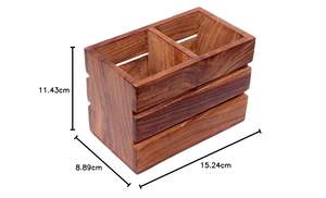 Organizador de Cubiertos de Madera Maciza, Tipo Moderno, con Múltiples Compartimentos y Diseño de Listones - Product Image 5