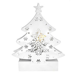 Haute qualité métal arbre de noël vaisselle père noël intérieur blanc poudre revêtement fini excellente décoration de la maison en gros - Product Image 1