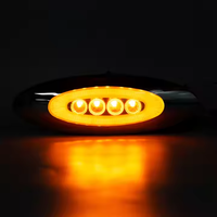 Lumière led ovale bicolore de 6 pouces pour remorque de camion feu latéral de marqueur de camion blanc ambre de haute qualité