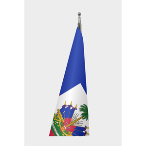 Custom Digital-Printed Silk Indoor <b>Flag</b> with Aluminum <b>Pole</b>-Haitian Style Pennant <b>for</b> Display - Product Image 3