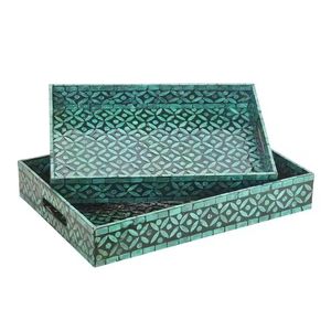 Plateau à serpillière conçu pour des présentoirs élégants dans les salons et une décoration intérieure raffinée avec un motif incrusté de perles - Product Image 2