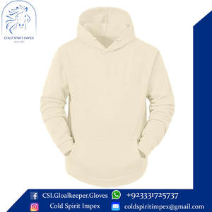 Sweat à capuche décontracté à manches longues pour hommes, couleur unie 100% coton, grand et grand pour l'hiver avec poche - Product Image 2