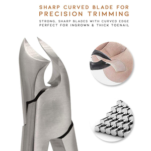 Coupe-ongles en acier inoxydable robuste Pinces de beauté pour manucure avec poignée en caoutchouc noir et action de ressort pour les doigts - Product Image 5