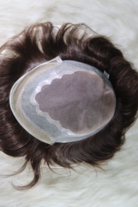 Modelo de encaje frontal, extensión de cabello para hombres de primera calidad, parche de cabello Remy indio, cabello humano de alta calidad, atado a mano - Product Image 2