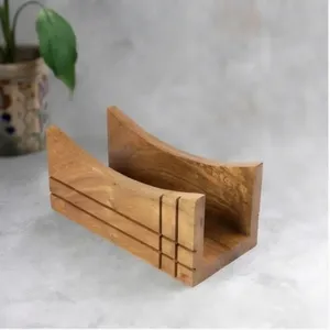 Handcrafted Mango Wood Tissue Paper Holder <b>Stand</b> <b>Portable</b> Tissue Storage for Office <b>Desk</b> Home Use - Product Image 1