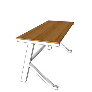 BFYB003-YBamboo 140x60cm Computer <b>Desk</b> with Assembled Iron Legs - Product Image 6
