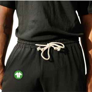 Mens Organic Cotton Jogger Pants - <b>Black</b>, 5.4 oz Jersey, Breathable with <b>Stretch</b> Waistband and Ribbed Leg Cuffs - Product Image 2