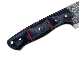 Cuchillo de caza de Damasco hecho a mano cuchillo de bolsillo de acero de Damasco con mango de madera - Product Image 4