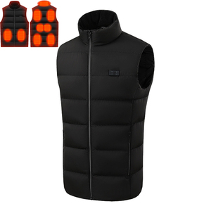 Veste polaire d'hiver pour hommes grande taille 100% polyester sans manches col montant fermeture à glissière pleine longueur logo personnalisé à capuche vente en gros - Product Image 2