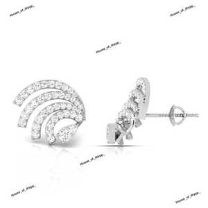 Arc Layered 925 <b>Silver</b> <b>Stud</b> Earrings With Moissanite Diamond Iced Out Modern Minimal Curved Design Luxury Sparkle Statement Look - Product Image 2
