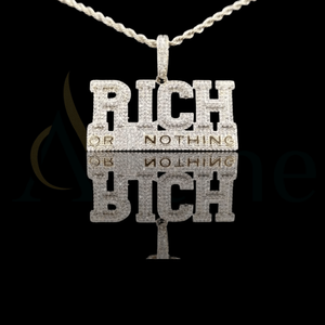 Pendentif en argent sterling 925 avec diamants Moissanite Hip Hop Style glacé lourd Lettre personnalisée en or - Product Image 1