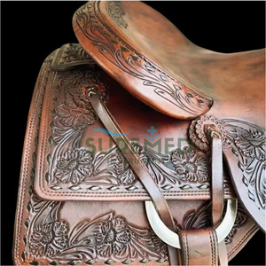 Selle de cheval Tack Shop avec arçon en bois renforcé et siège respirant pour l'équitation western en cuir véritable pour cowgirl - Product Image 4