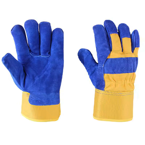 Guantes de trabajo de seguridad de protección de manos de cuero dividido de piel de vaca de alta resistencia Guantes de trabajo de larga duración de aparejo canadiense industrial - Product Image 4