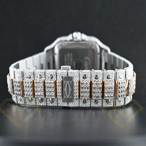 VVS-reloj antiguo de moissanita, Diamante completamente Icedout, completamente hecho a mano - Product Image 3