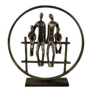 Statue humaine en métal de sculpture de figure de conception classique avec la pose debout noire sur la base en métal pour la décoration de table de bureau - Product Image 1