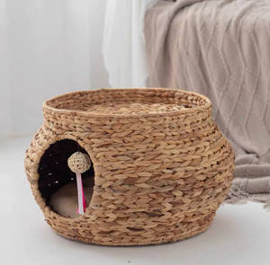 Vente chaude fournitures pour animaux de compagnie nouveaux autres Styles animaux de compagnie Cages et maisons produit pour chien chat tissé jacinthe d'eau lits - Product Image 3