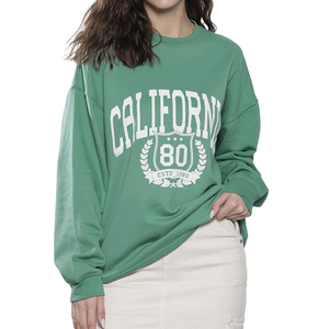 เสื้อสเวตเตอร์ผ้าฟลีซแขนยาวแบบสวมหัวสำหรับผู้หญิงเสื้อสเวตเตอร์โอเวอร์ไซส์ผ้าคอตตอนโอเวอร์ไซส์สำหรับฤดูใบไม้ร่วง - Product Image 1