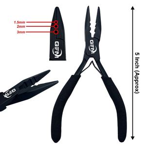 GEMSTONE ENTERPRISES Alicates Profesionales de 5 Pulgadas para Extensiones de Cabello, Herramienta de Crimpado de Anillos Micro/Nano de Acero Inoxidable Negro de 3 Orificios para - Product Image 1