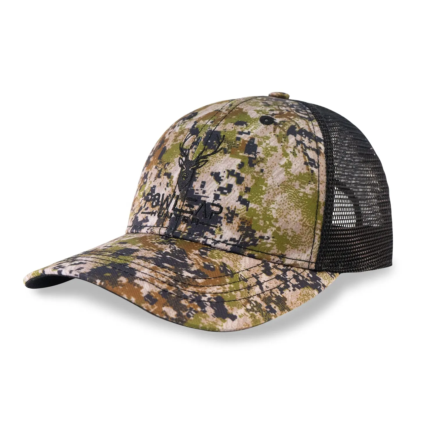 Üretici Unisex Mesh-Back Logo grafik Camo kap açık avcılık orman baskı gölgeleme spor 6 Panel Traverse beyzbol şapkası