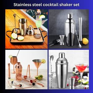 Juego de utensilios para Bar de acero inoxidable de alta demanda, juego de coctelera y mezcla de bebidas, herramientas mezcladoras de Margarita para hoteles, el mejor valor - Product Image 6