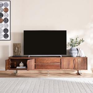 Meuble TV contemporain en bois d'acacia massif de qualité supérieure pour salon, compatible avec les téléviseurs de 65 pouces et plus, durable, écologique, fait main, avec rangements, personnalisable - Product Image 6