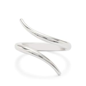 Bague de couple en argent sterling plaqué rhodium avec sertissage clos, bijoux fins - Product Image 2