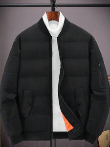 Manteau en duvet 100% polyester respirant personnalisé pour hommes vêtements d'hiver pour hommes veste bouffante vêtements décontractés veste de baseball pour hommes - Product Image 4