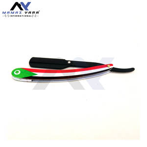 Navajas de afeitar rectas de papel recubierto negro con bloqueo giratorio, herramientas de barbería premium para salón, afeitadora manual suave OEM ODM - Product Image 3