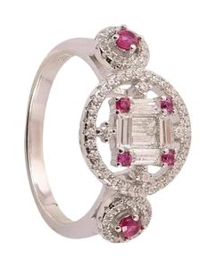 Anillo de mujer, rubí Natural y piedra preciosa CZ, piedra natal de Julio, compromiso nupcial, joyería hecha a mano minimalista, anillo de Plata de Ley 925 - Product Image 2