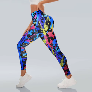 กางเกงเลกกิ้งเอวสูงสำหรับผู้หญิงกางเกงออกกำลังกายไร้ตะเข็บผ้ายืดกางเกงออกกำลังกายยิมชุดออกกำลังกาย - Product Image 4