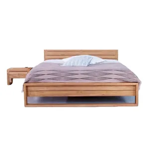 床木制家具套装，带床边或边桌，简约现代，适用于酒店客房别墅和公寓项目