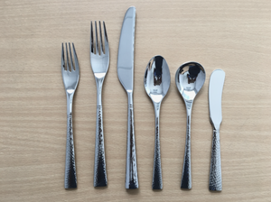 เครื่องนวดเนื้อสแตนเลส SUS304 ชุดช้อนส้อมปาร์ตี้แบบแบนทันสมัย Khanh Dang - Product Image 3