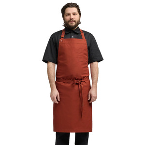 Tabliers de chef en toile durable de couleur marron pour hommes les plus exigeants avec bretelles réglables et poches à vendre en vrac - Product Image 1