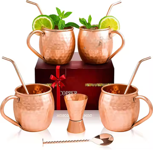 Mug en cuivre personnalisé de haute qualité du fabricant Moscou mules en cuivre antique Tasses à bière en cuivre martelé Tasses en cuivre - Product Image 6