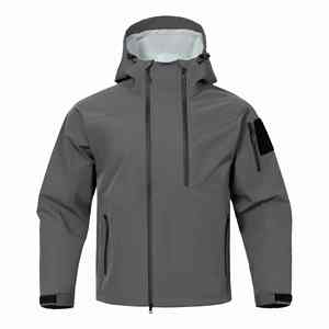 Veste coupe-vent de travail d'hiver en plein air avec logo personnalisé imperméable à capuche zippée Plus en polaire pour femmes et hommes - Product Image 2